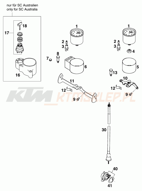 Schemat "system zabezpieczający" do KTM 620 SUP-COMP WP