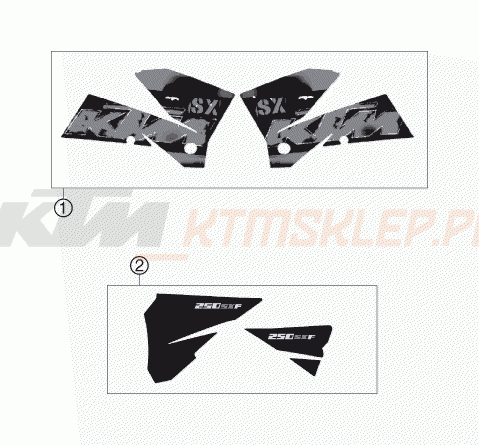 Schemat "naklejki" do KTM 250 SX-F