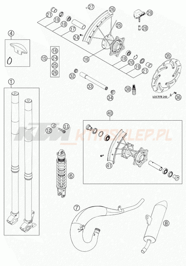 Schemat "NEW PARTS" do KTM 125 SXS