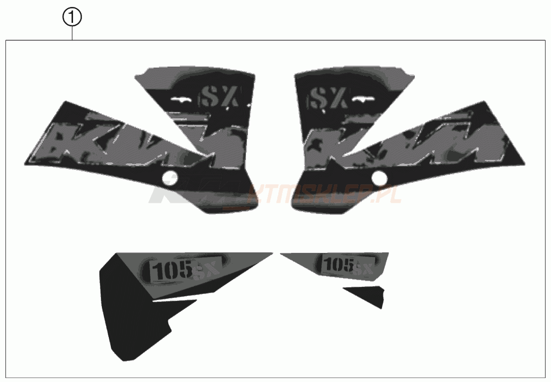 Schemat "naklejki" do KTM 105 SX