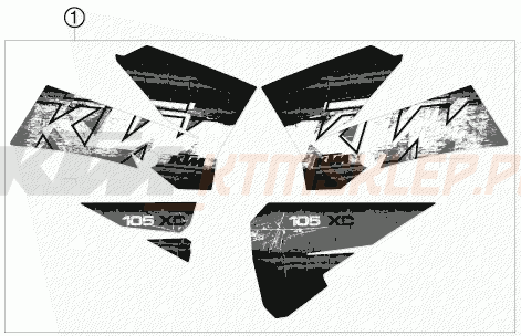 Schemat "naklejki" do KTM 105 XC