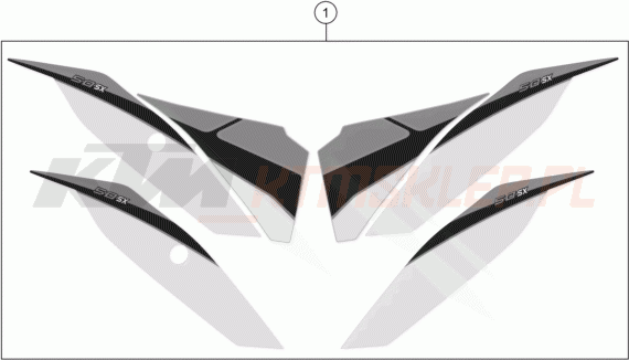 Schemat "naklejki" do KTM 50 SX