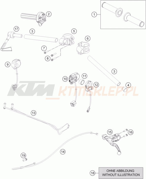 Schemat "kierownica i osprzęt" do KTM RC 250 R