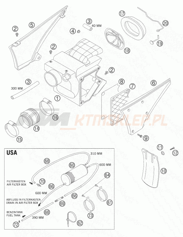 Schemat "filtr powietrza" do KTM 640 LC4 ADVENTURE