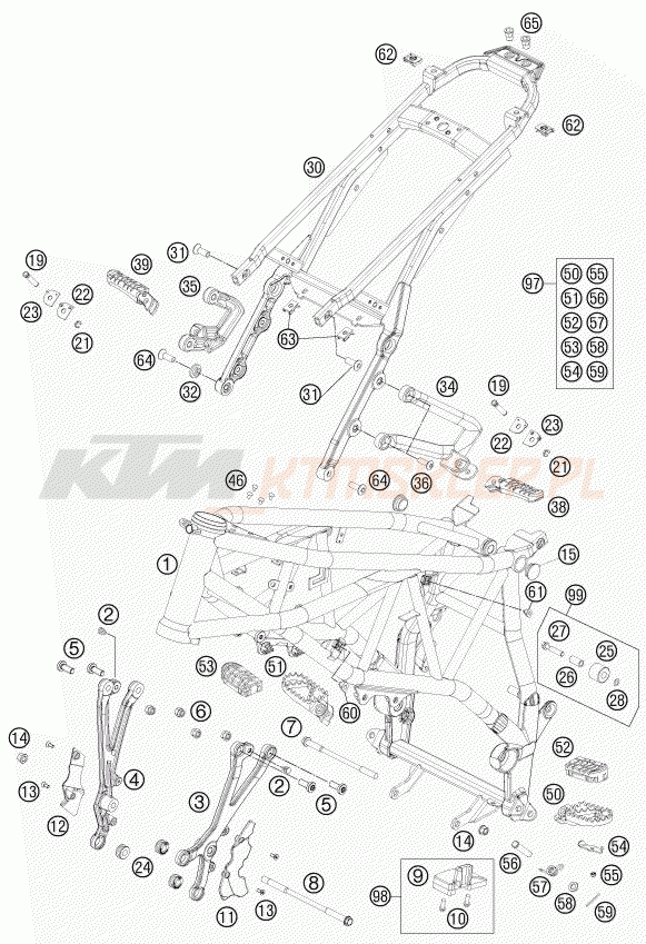 Schemat "rama" do KTM 990 SUPERMOTO R ABS