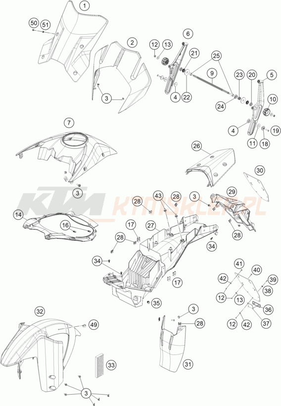 Schemat "czasza, błotniki" do KTM 1290 Super Adventure S