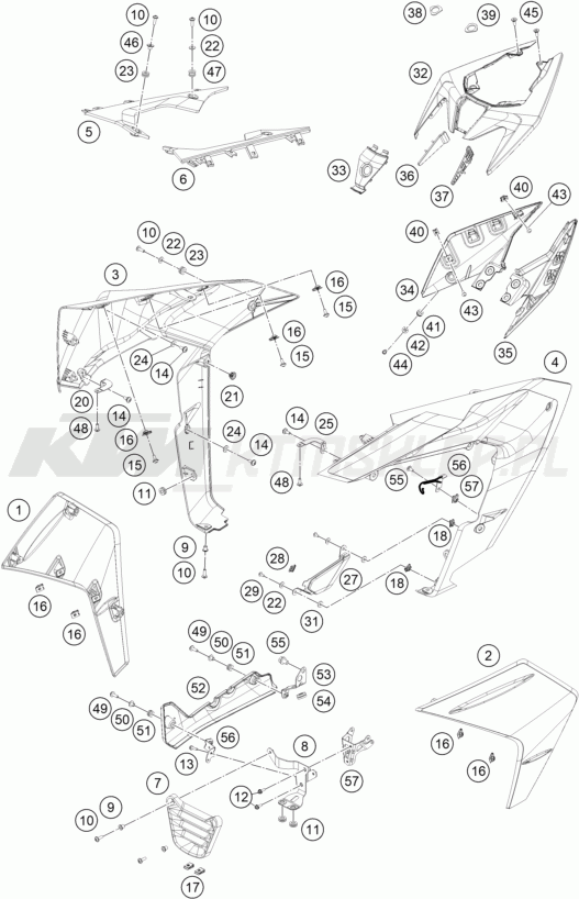 Schemat "SIDE TRIM" do KTM RC 390