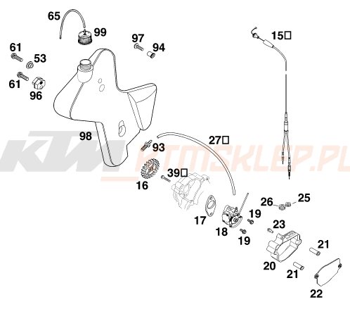 Schemat "smarowanie silnika" do KTM 200 EXC - GS 8kW