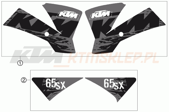 Schemat "naklejki" do KTM 65 SX