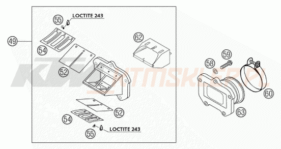 Schemat "REED VALVE CASE" do KTM 300 EXC SIX-DAYS
