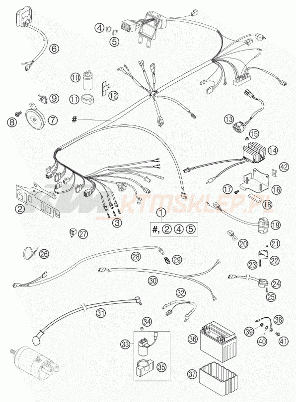 Schemat "wiązka elektryczna" do KTM 625 SXC