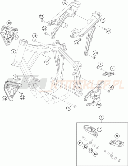 Schemat "rama" do KTM SX-E 3