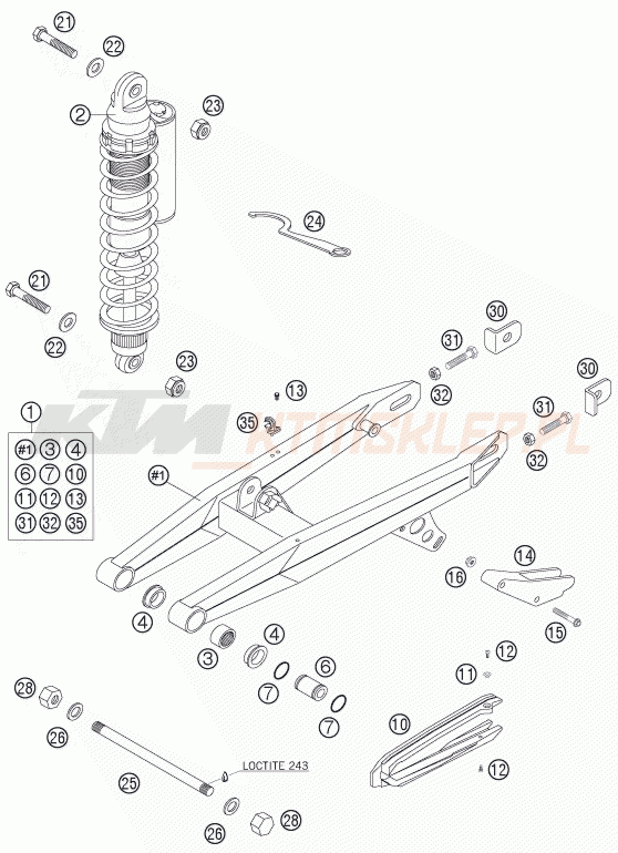 Schemat "wahacz" do KTM 65 SX