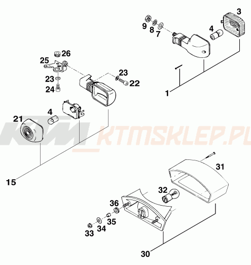 Schemat "oświetlenie" do KTM 620 DUKE 37KW