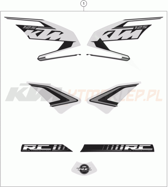 Schemat "naklejki" do KTM RC 125 / ABS