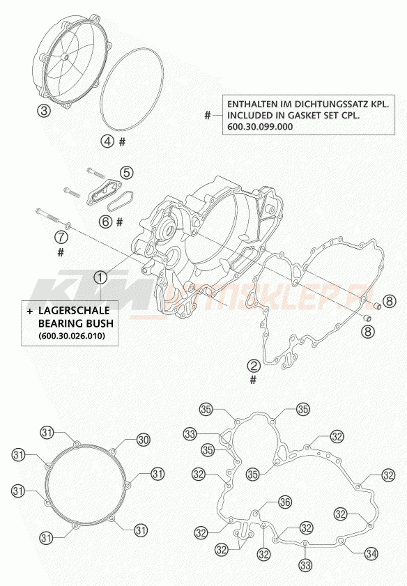 Schemat "pokrywa sprzęgła" do KTM 950 ADVENTURE LOW