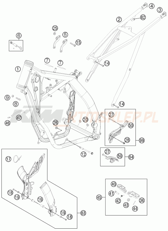 Schemat "rama" do KTM 300 EXC