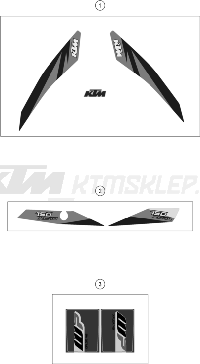 Schemat "naklejki" do KTM 150 XC-W