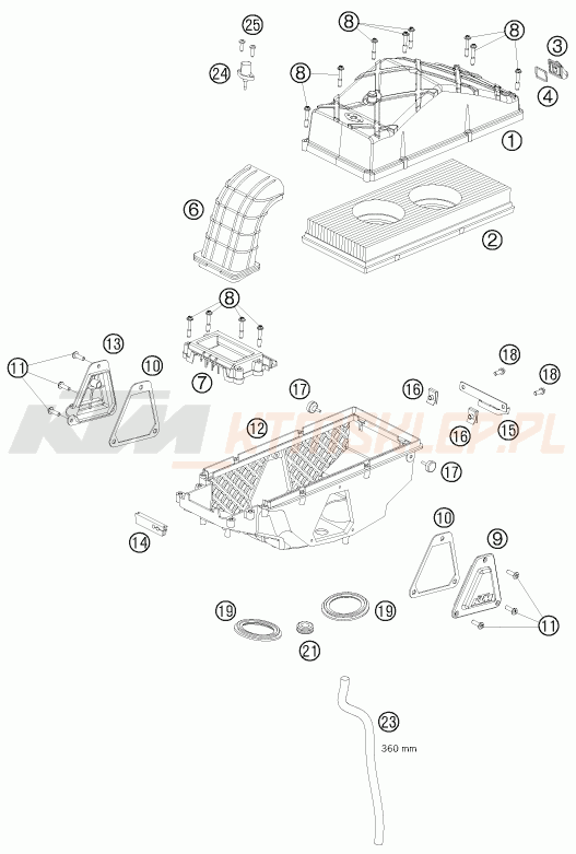 Schemat "filtr powietrza" do KTM 990 SUPERMOTO T