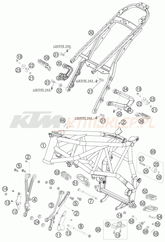 Schemat "rama" do KTM 950 SUPERMOTO