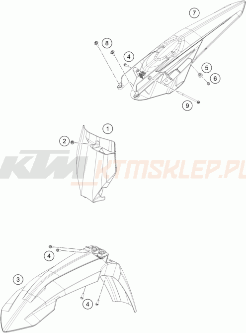 Schemat "czasza, błotniki" do KTM 450 SX-F HERLINGS REPLICA