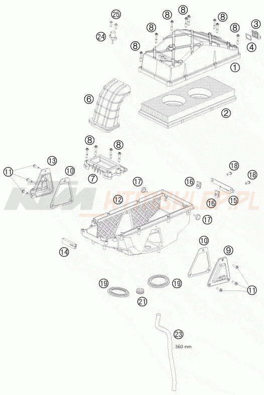 Schemat "filtr powietrza" do KTM 990 SUPERMOTO R