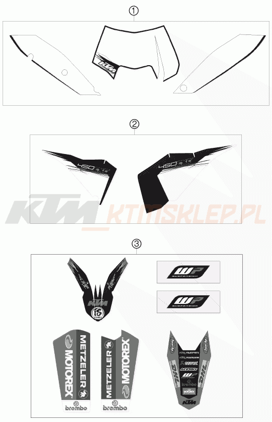 Schemat "naklejki" do KTM 450 EXC