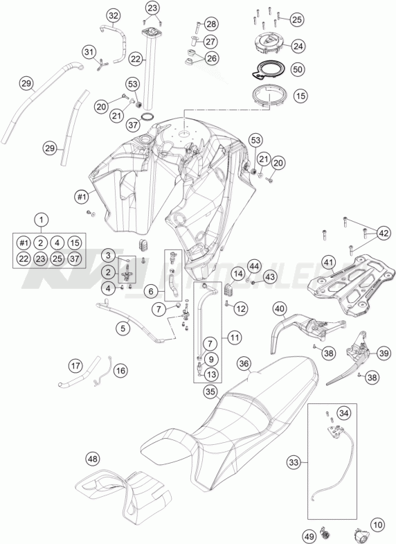 Schemat "TANK, SEAT" do KTM 1190 ADVENTURE R ABS