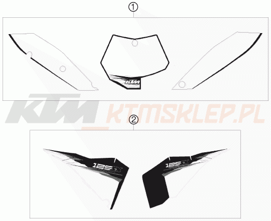 Schemat "naklejki" do KTM 125 SX
