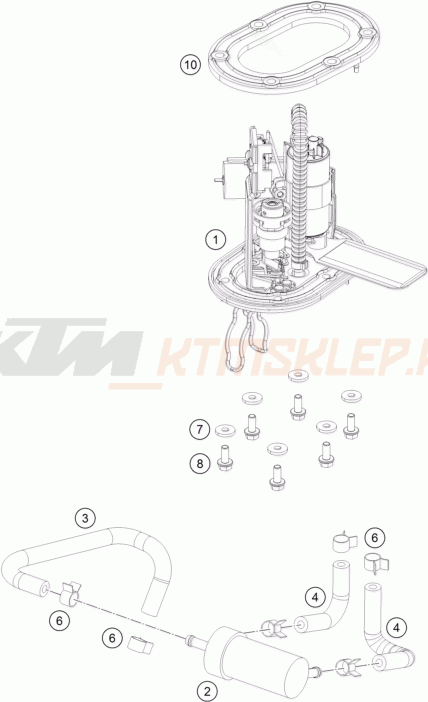 Schemat "pompa paliwa" do KTM 125 DUKE
