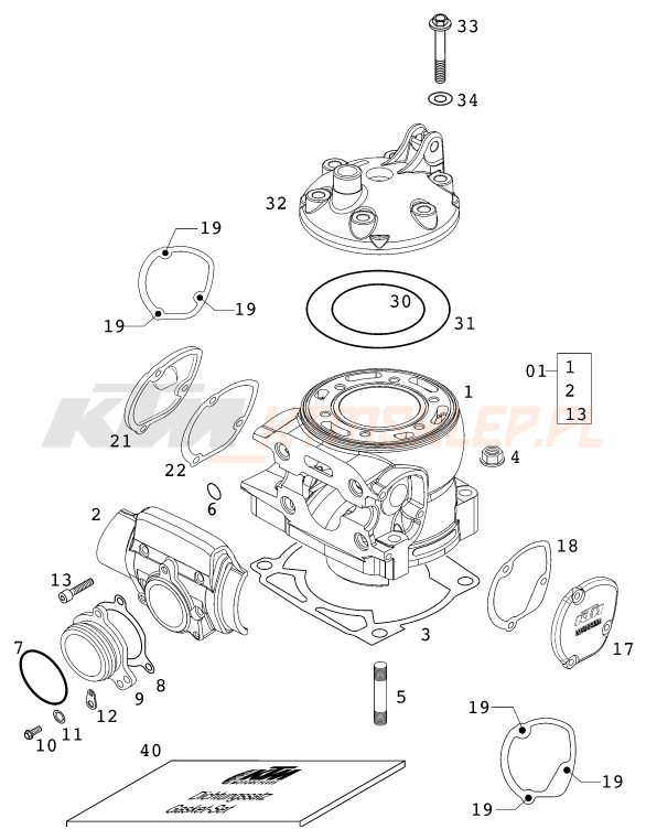 Schemat "cylinder" do KTM 250 SX