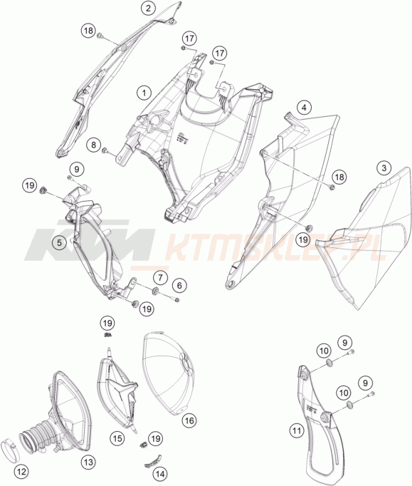Schemat "filtr powietrza" do KTM 450 SX-F FACTORY EDITION