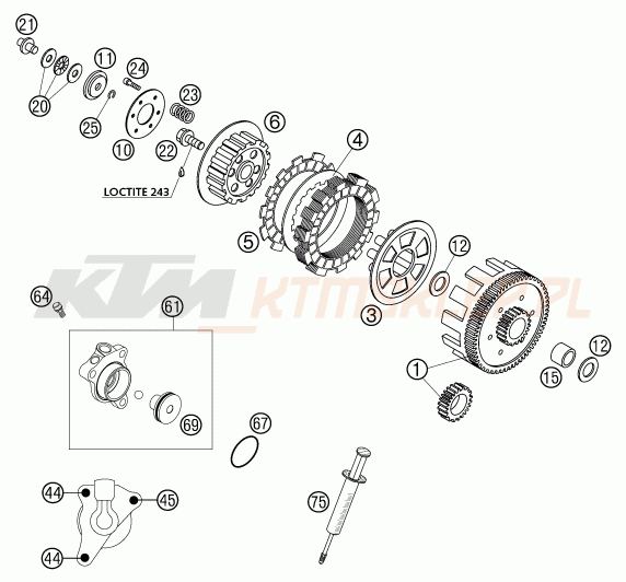 Schemat "sprzęgło" do KTM 65 SX