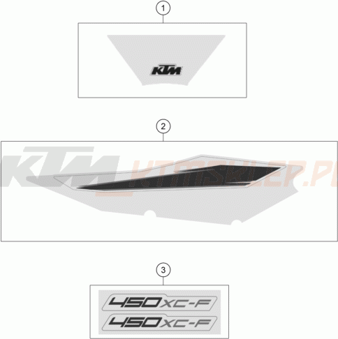 Schemat "naklejki" do KTM 450 XC-F