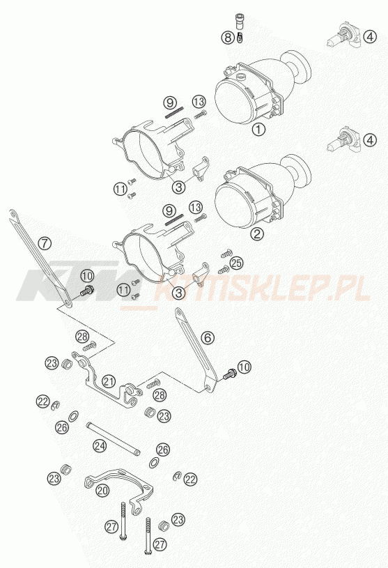 Schemat "oświetlenie" do KTM 640 DUKE II