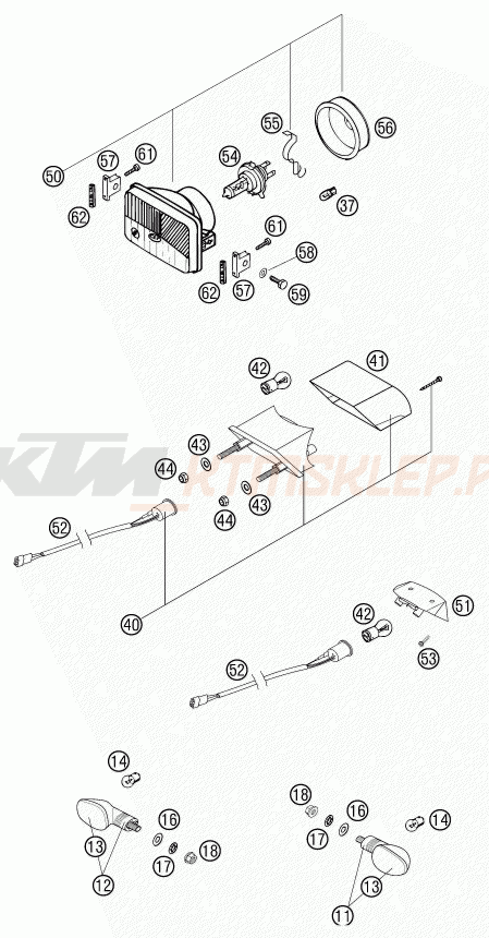 Schemat "oświetlenie" do KTM 525 EXC RACING