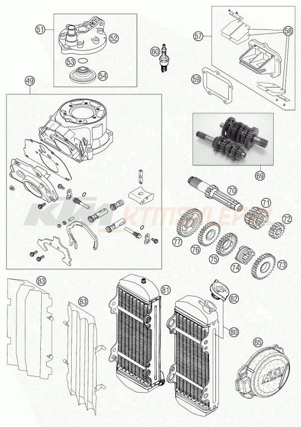 Schemat "NEW PARTS" do KTM 125 SXS