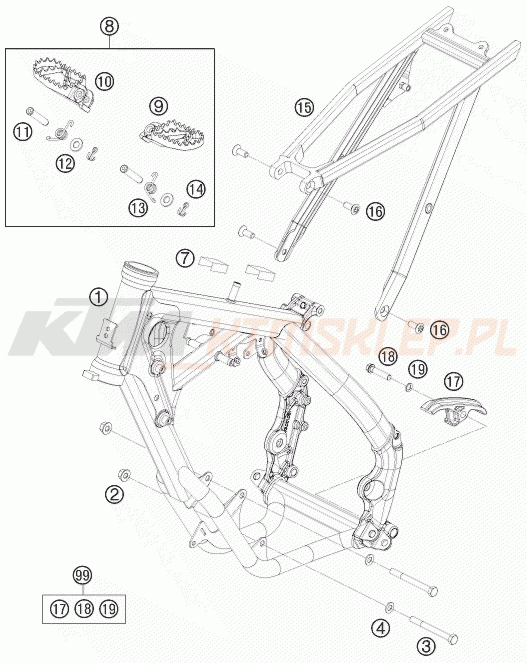 Schemat "rama" do KTM 65 SX