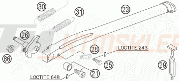 Schemat "stopki postojowe" do KTM 250 EXC FACTORY