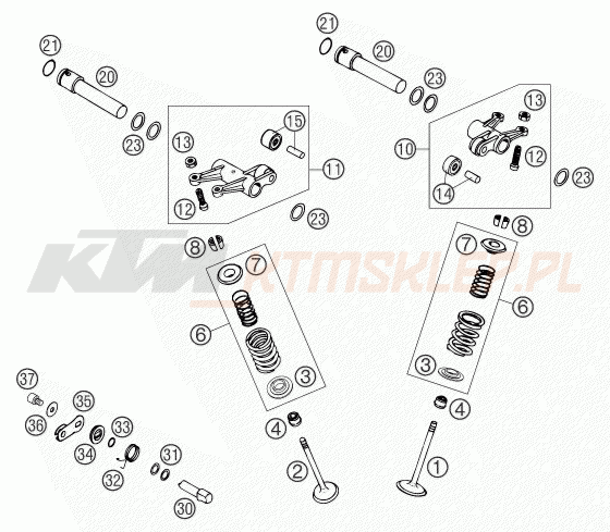 Schemat "głowica" do KTM 660 SMS