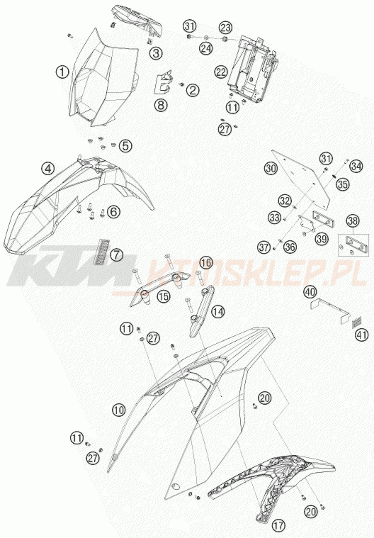 Schemat "czasza, błotniki" do KTM 690 SMC