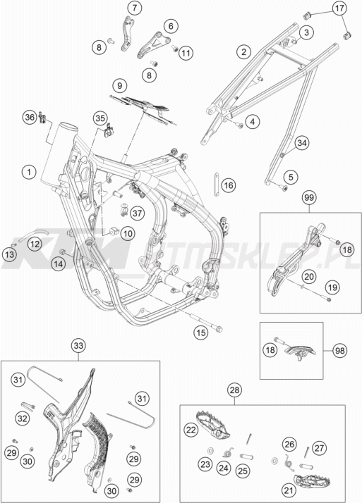 Schemat "rama" do KTM 450 XC-F