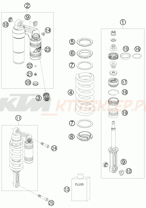 Schemat "amortyzator tył" do KTM 990 SUPER DUKE