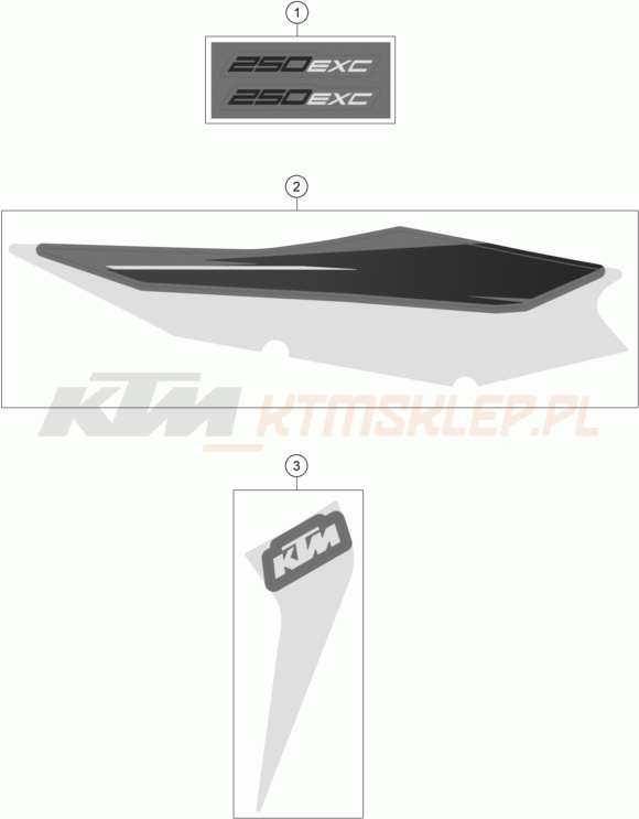 Schemat "naklejki" do KTM 250 EXC TPI