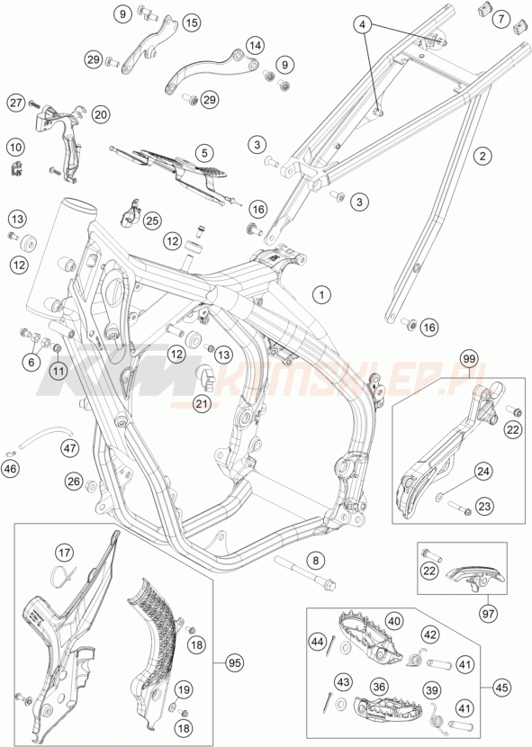 Schemat "rama" do KTM 300 XC-W ERZBERGRODEO