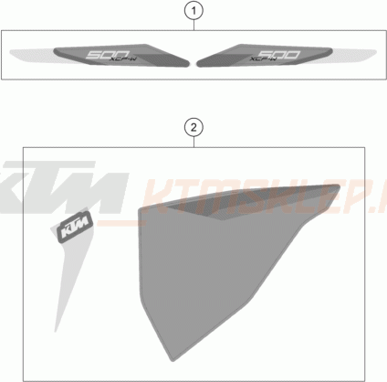 Schemat "naklejki" do KTM 500 XCF-W