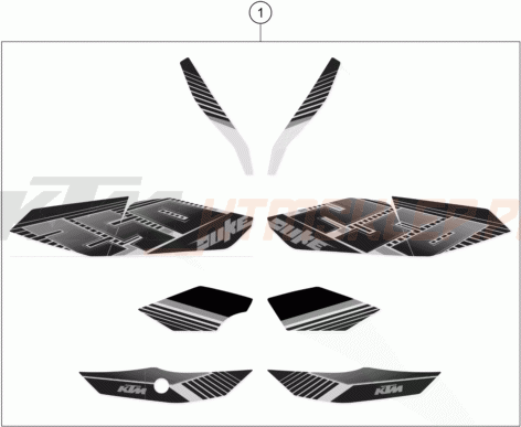 Schemat "naklejki" do KTM 250 DUKE ABS