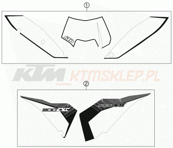 Schemat "naklejki" do KTM 200 EXC