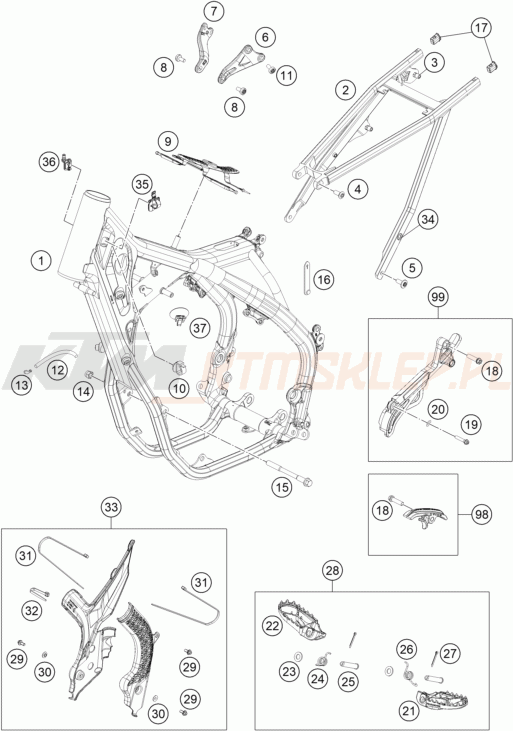 Schemat "rama" do KTM 450 XC-F