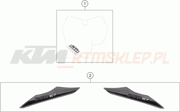 Schemat "naklejki" do KTM 250 XC-F